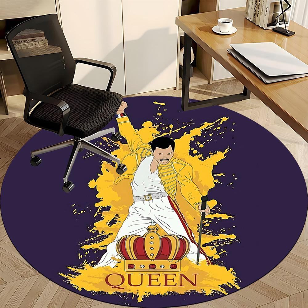 1pc Freddie Mercury, Queen Band Office Round Area Rug, Under Office Chairs Bedroom Living Room Home Decor A1022206