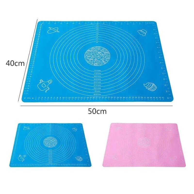 1pc Silicone Baking Mat Pizza Dough Maker Pastry Kitchen Cooking Tools Non-stick Rolling Dough Pads Kneading Accessories