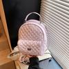 Rhombus diamond backpack bag women's new fashionable versatile small backpack shoulder travel bag