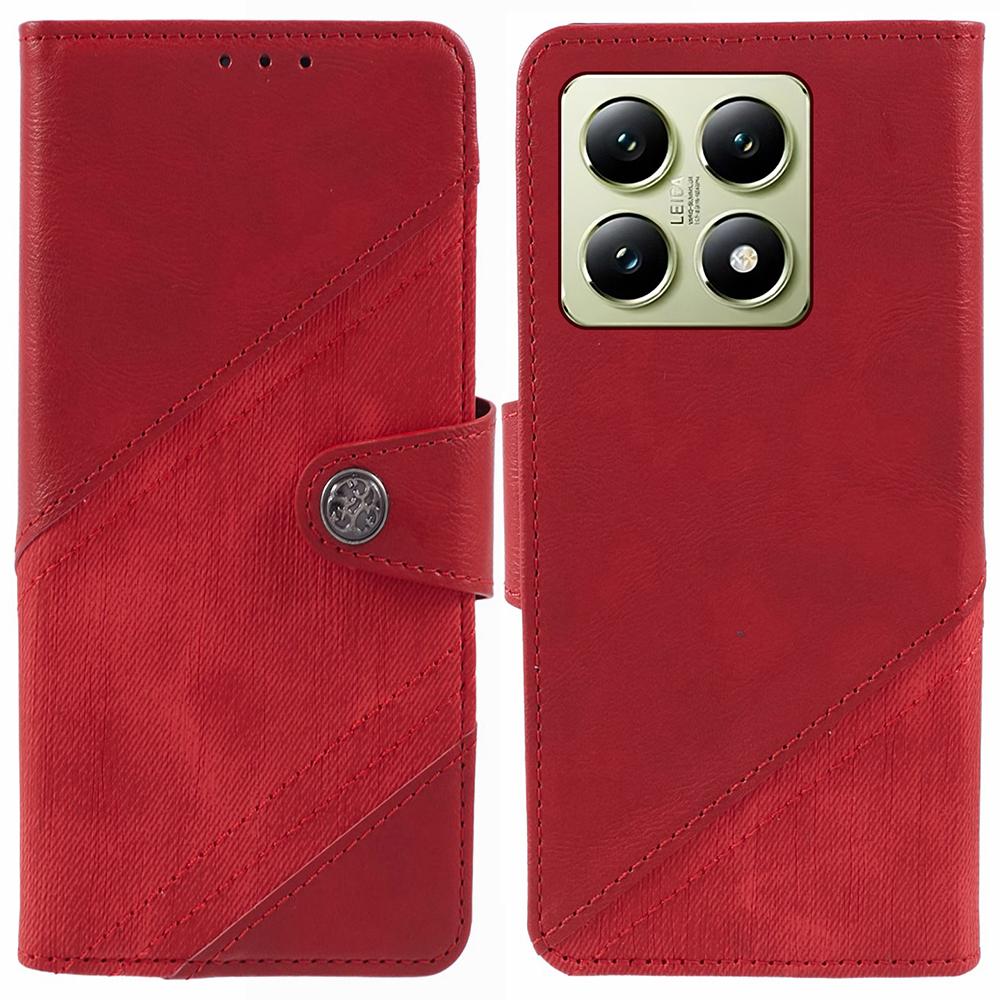 For Xiaomi 14T Pro Case Splicing Texture Leather Phone Cover Viewing Stand