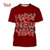 Happy New Year! Hot Selling Men And Women 3D Printed T-Shirt Short Sleeve Fashion Casual Christmas Art T-Shirt Unisex Tops Tees