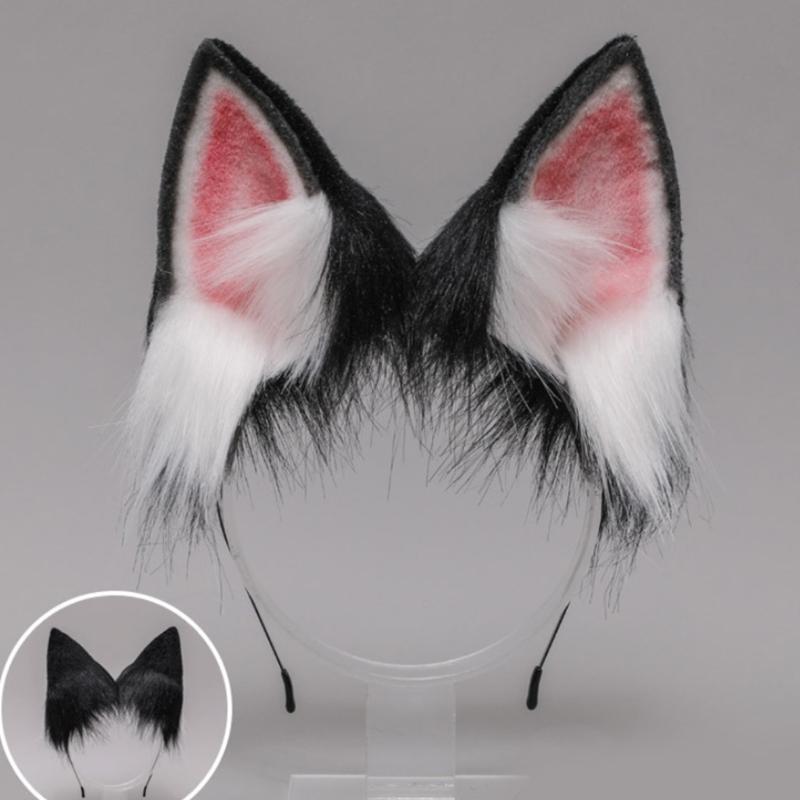 Adult Children Cartoon Fox Ears Shaped Headband Plush Hair Hoop Live Broadcast Rave Christmas Cosplay Party Headpieces