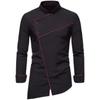 Men's European Style Long Sleeve Solid Color Stand Collar Dress Shirt, Plus Size.