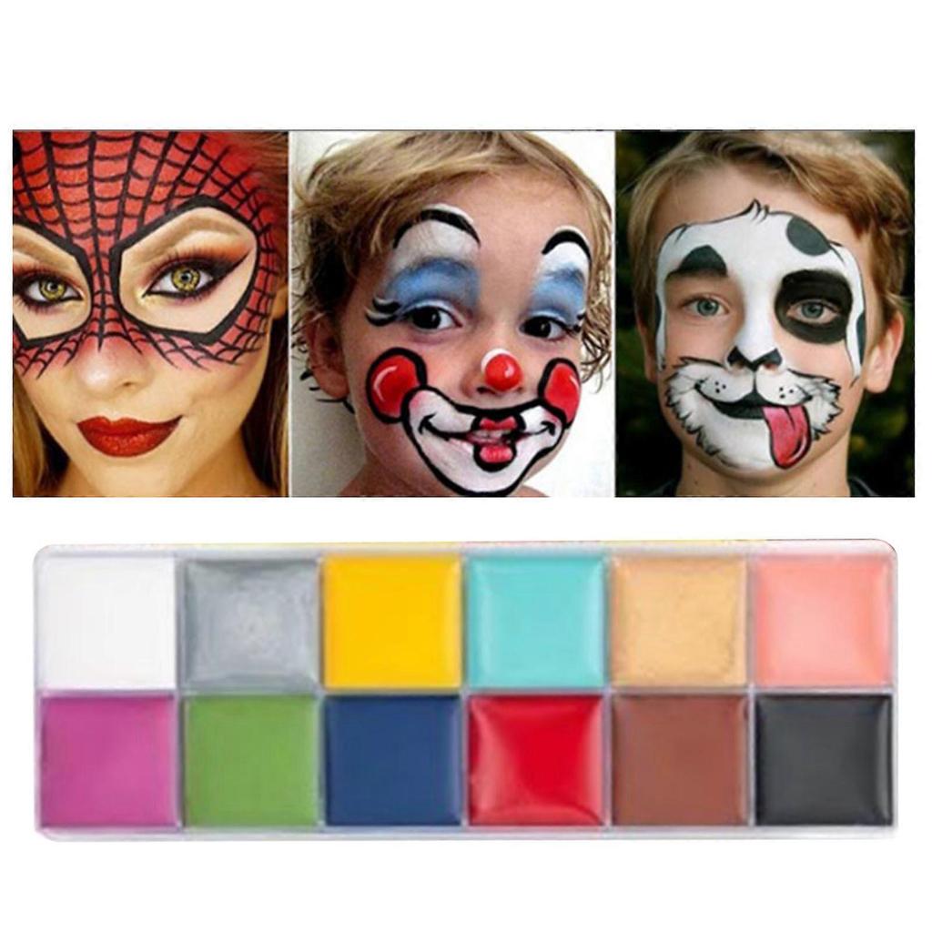 12 Colors 3.4oz Cosmetic Palette Professional Fast Drying Water Based DIY Body Makeup Palette for Party