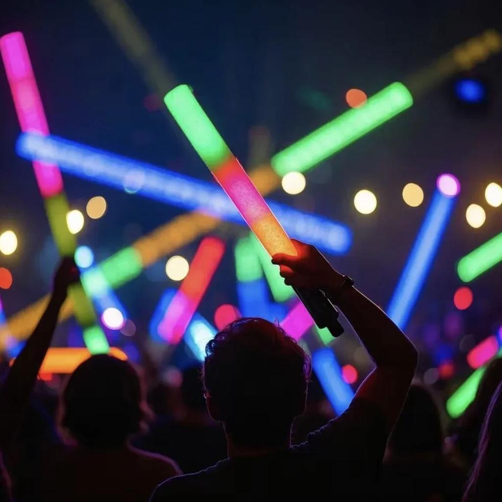 5/10/30pcs 4 Modes Colorful Foam Glow Sticks Led Flashing Glow Stick Camping Party Supplies for Raves Festival Wedding Concert