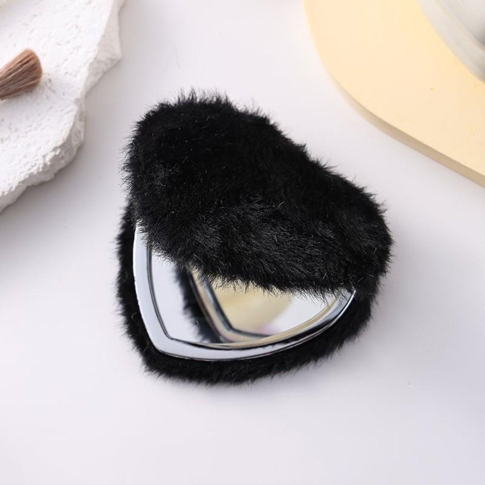 Mini Pocket Travel Handheld Mirror Double-sided Cosmetic Mirror New Plush Makeup Mirror Student