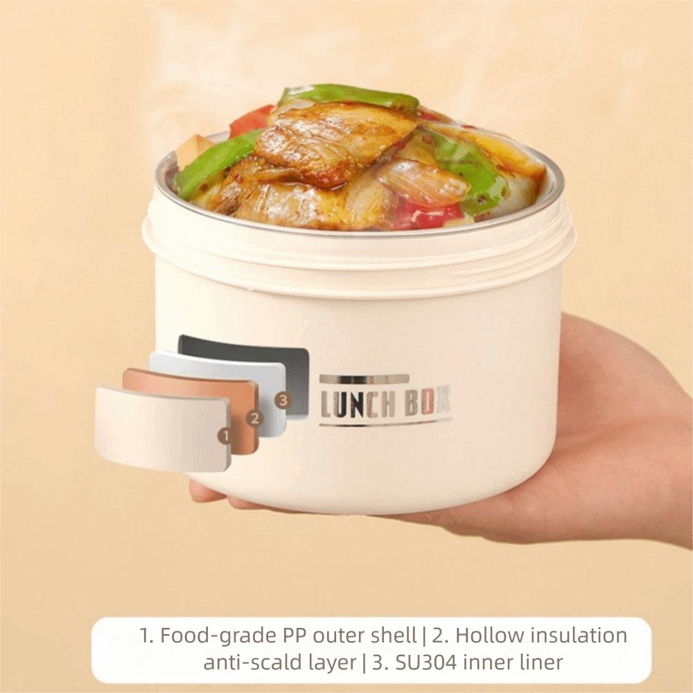 Round Heat Preservation Lunch Box Large Capacity Fresh-keeping Box Practical Food Container  Office