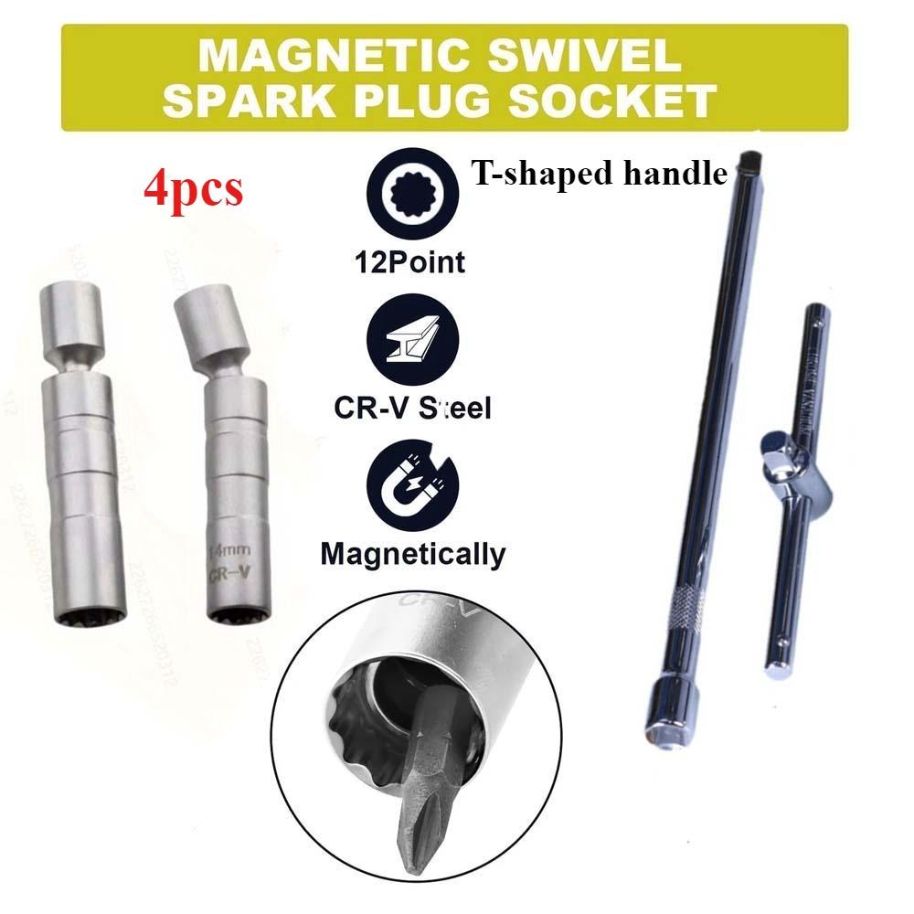 

14мм 16мм инструмент для разборки свечей зажигания гаечный ключ магнитная головка 3/8 дюйма 12-гранная вращающаяся восковой ключ 16мм магнит вытаскивать свечу зажигания