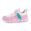 Kids Breathable Mesh Sneakers With Hook-and-Loop Closure Fall Running Casual Wear