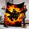 Dragon Theme Printed Blanket Perfect For Couch Bed Travel Outdoor Use Machine Washable Cozy Durable