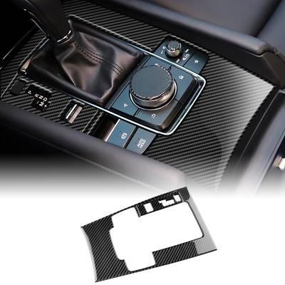 Pour Mazda 3 Axela BP 2019 2020 2025 2025 2025 2025 2025 Autocollant en Fibre de Carbone Souple Véritable Garniture de Panneau de Levier de Vitesse Automatique AT