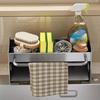 Draining Rack Kitchen Sink Organizer Anti-Rust Carbon Steel Structure Self-Draining Design Towel Rack Sponges Soap Detergent Bottle Holder