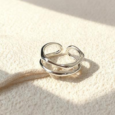 925 Silver Line Chrome Rings For Women Engagement Rings Elegant Luxury Jewelry Beautiful Accessories Jewellery Prevent Allergy