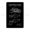 Vintage Blueprint Motorcycle Frame Metal Sign Pub Plates Design Retro Poster Customize Tin Sign Poster