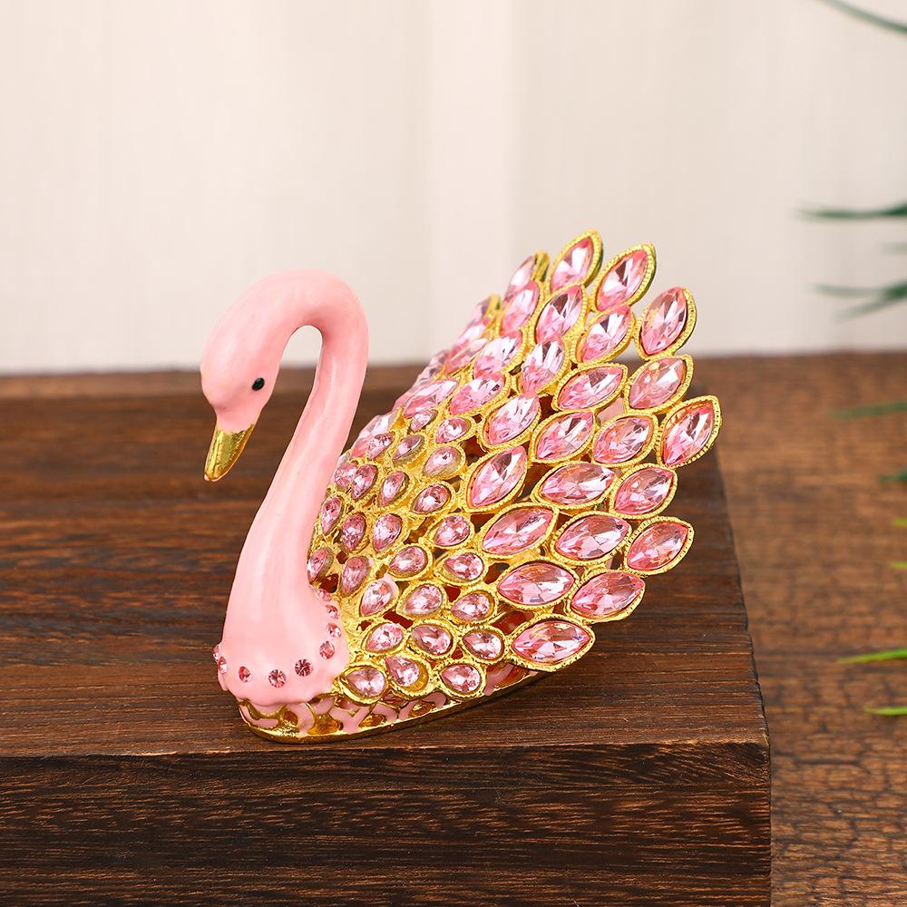 

Light luxury exquisite swan jewelry box zinc alloy jewelry box desktop ornament small storage box creative Valentine s Day gift 10 7 7cm