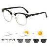 Classic Half Frame Glasses Women Men Personality Photochromic Anti Blue Light Eyeglasses Retro Driving Riding Outside Eyewear