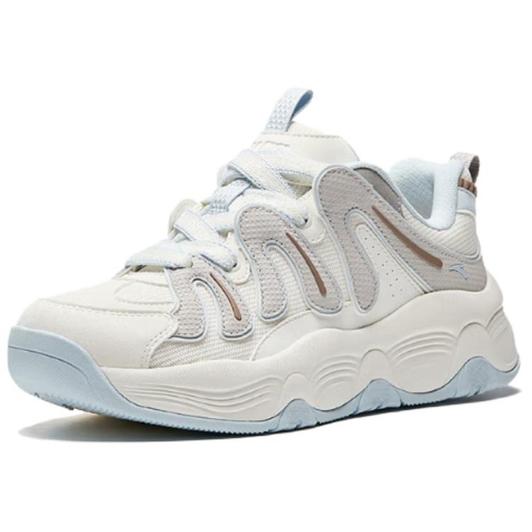 Anta Milkshake 2 Comfortable Versatile Wear-Resistant Height-Increasing Low-Top Casual Shoes Women sneaker White Gray 122548881-3