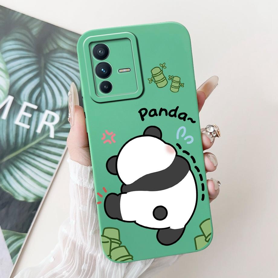 Lovely Painted Phone Case For Vivo V23 5G V23e V23 Pro Silicone Anti-knock Soft Cover Funda Vivo V2130 V2132 Panda Cat Animals