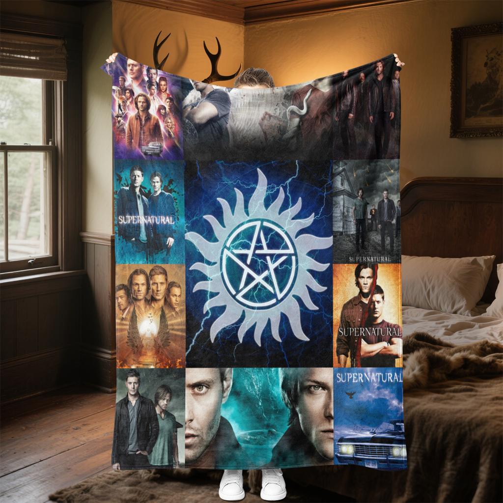 Supernatural Seasonal Blanket Soft Comfortable All Seasons Perfect Sofa Office Nap Travel Festive Gift