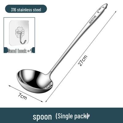 316 Food-Grade Stainless Steel Long Handle Soup Ladle