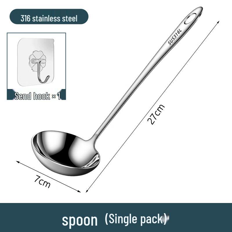 316 Food-Grade Stainless Steel Long Handle Soup Ladle
