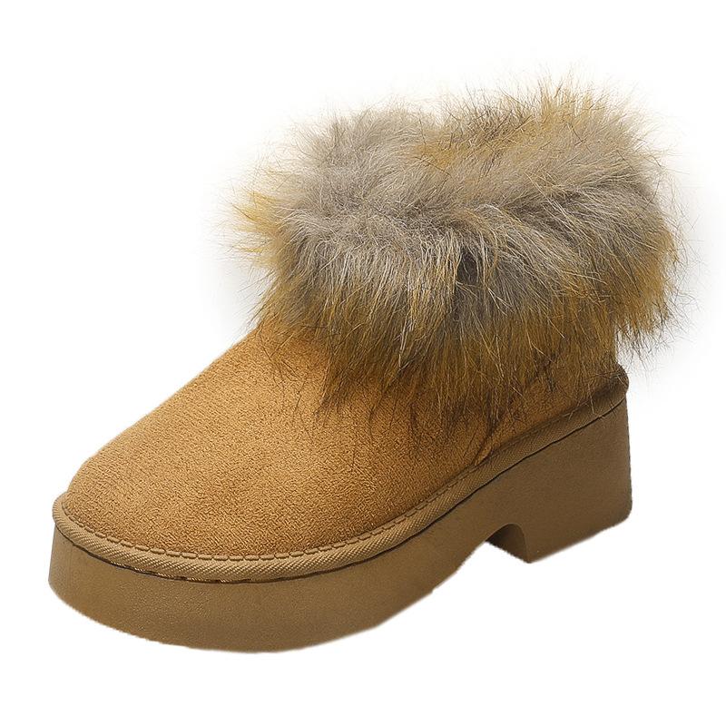 Women's Slip on Cotton Shoes 2026 Winter Thicken Warm Plush Short Boots Comfortable Fashion Height Increase Non Slip Snow Boots