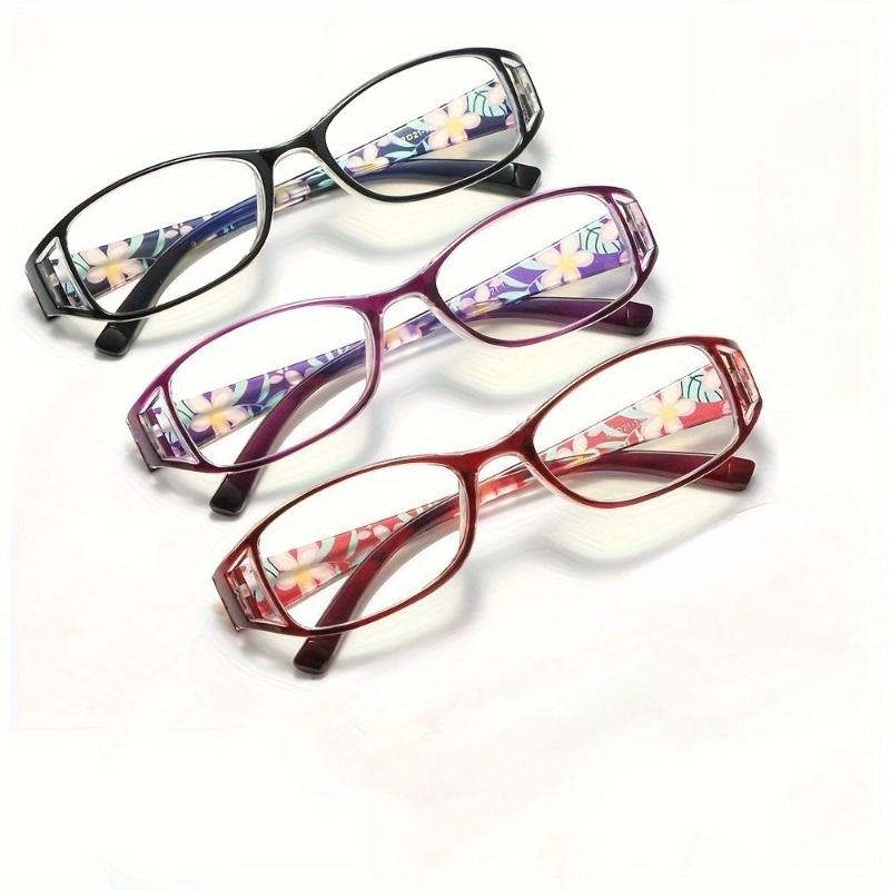 

3 Pairs of High-end Classic Rectangular Reading Glasses Suitable for Middle-aged Men and Women Students and Teachers +100