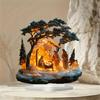 Christmas Nativity Scene Acrylic Tabletop Figurine with Base Religious Story Holy Family Statue for Indoor Decoration