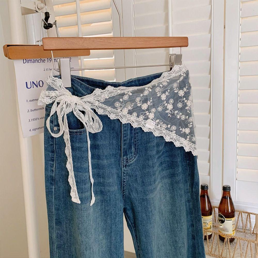 Embroidered Lace Triangle Scarf Ethnic Style Skirt Curtain  Scarf Accessories