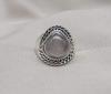 Rose Quartz 925 Sterling Silver Ring: Handmade Boho Cabochon Jewelry
