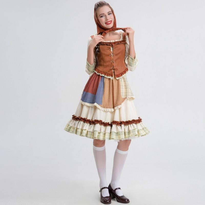 Wolf Grandma Stage Dress Halloween Party Costume Match Girl Cosplay Outfit Women S-XXL