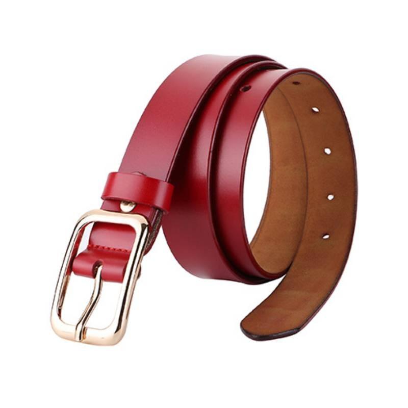 

Leather Womens Fashion Belt With Square Buckle For Casual Jeans And Daily Wear Red,105cm