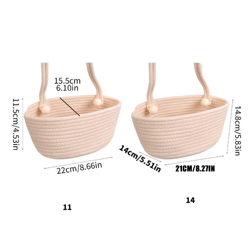 Geräumiger hängender Kinderzimmer-Organizer Baby-Gitterbett-Aufbewahrungskorb für essentielle Windeln Spielzeug Tragbares Leichtgewicht-Design