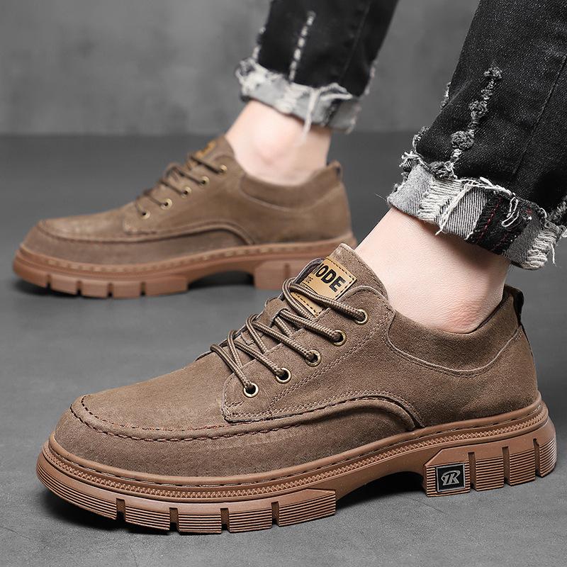 Herrskor brittiska business casual läderskor låga arbetsskor Martin-kängor trendiga skor herrskor ungdom brädskor herr