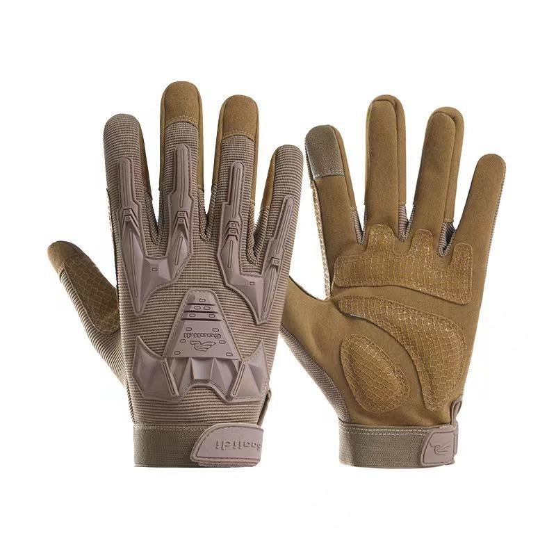 Tactical gloves men's wear-resistant windproof locomotive non-slip outdoor driving touch screen riding anti-drop full finger protective gloves