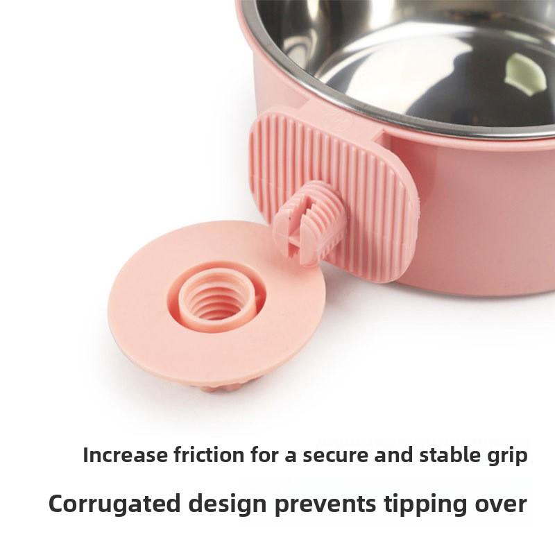 Prevent Spilling and Can Be Fixed for Hanging. Stainless Steel Drinking Bowl for Dog Cage and Pet Bowl in One.