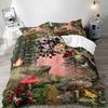 Trippy Mushroom Duvet Cover Set,Hippie Skull Bedding Set,Butterfly Moth Moon Phase Constellation Astrology Botanical Boho Theme
