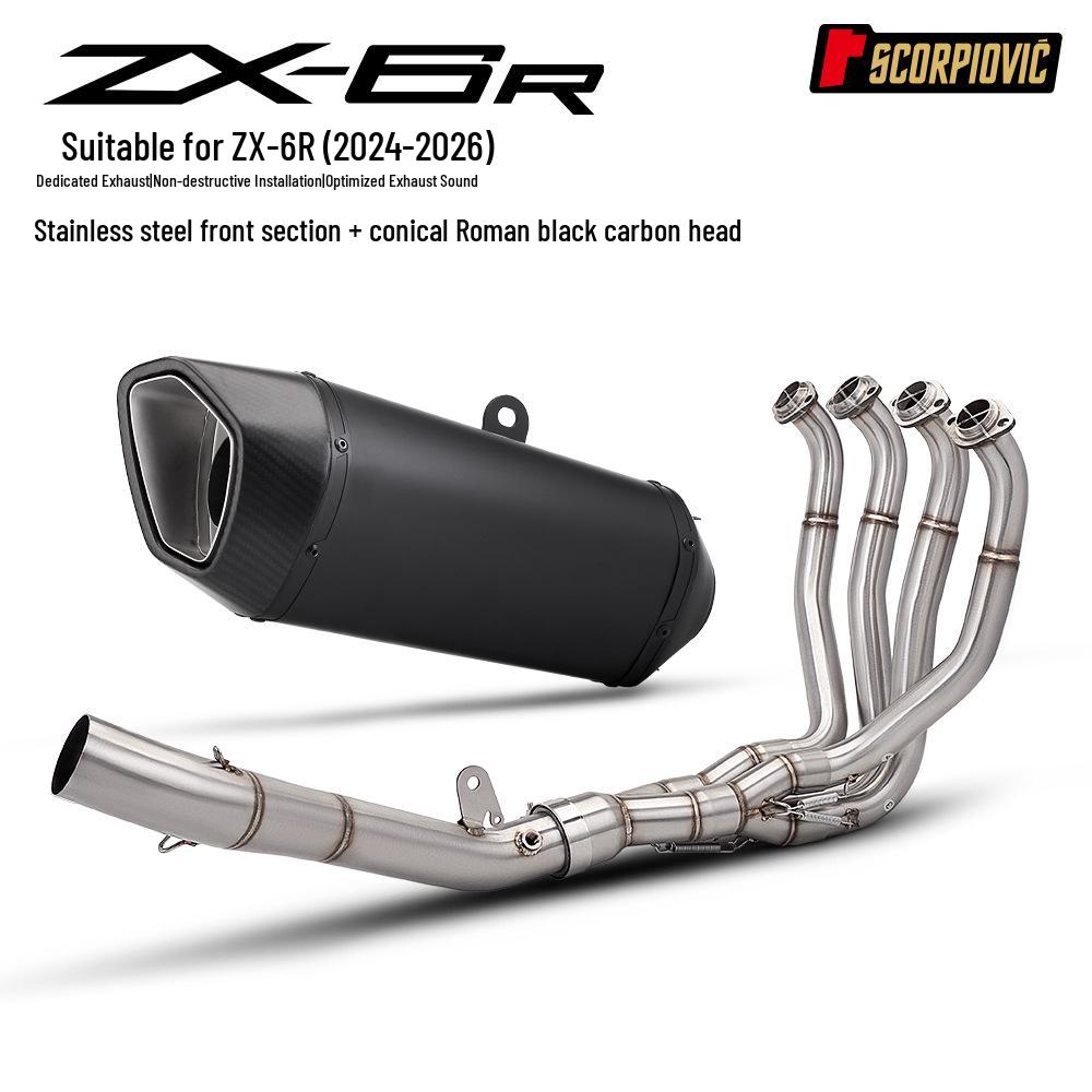 Motorcycle ZX6R Stainless Steel Exhaust Pipe & Muffler Kit (2024-2026)