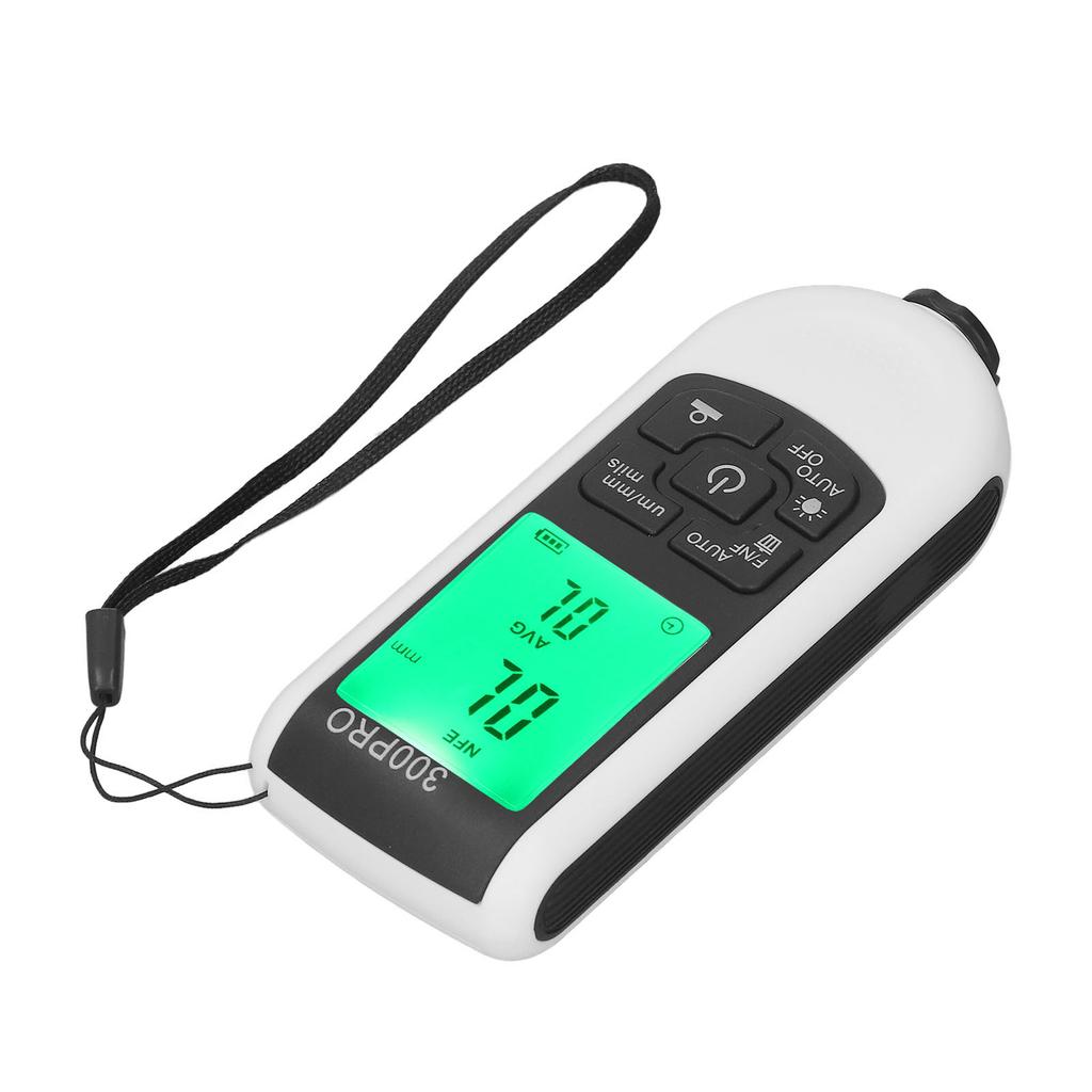 Paint Thickness Gauge Coating Depth Meter Tester Digital Display 0‑2000um for Vehicle White