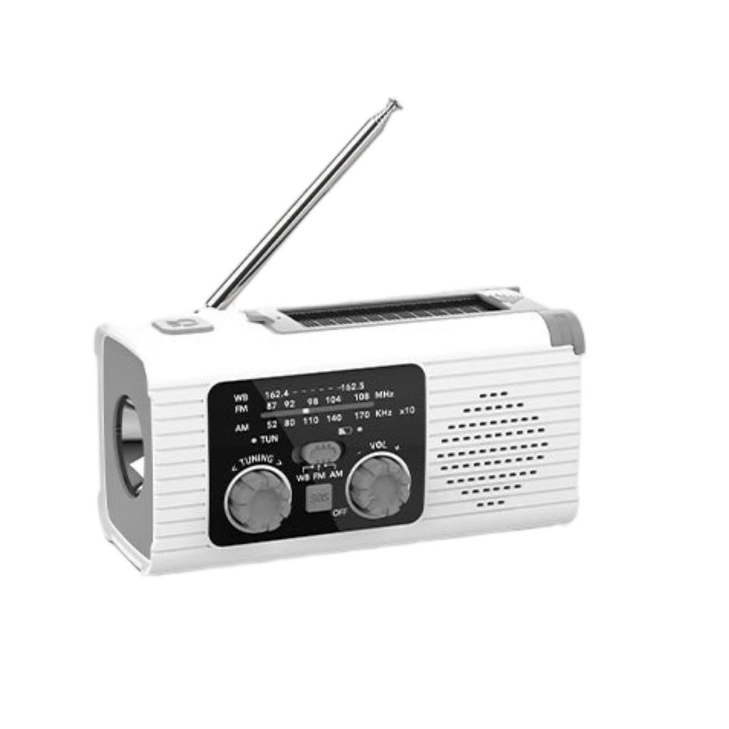 Outdoor Solar Radio, Crank Radio, Outdoor Radio With 1200 MAh Battery, With AM/FM Weather Radio, With LED Torch/SOS Alarm