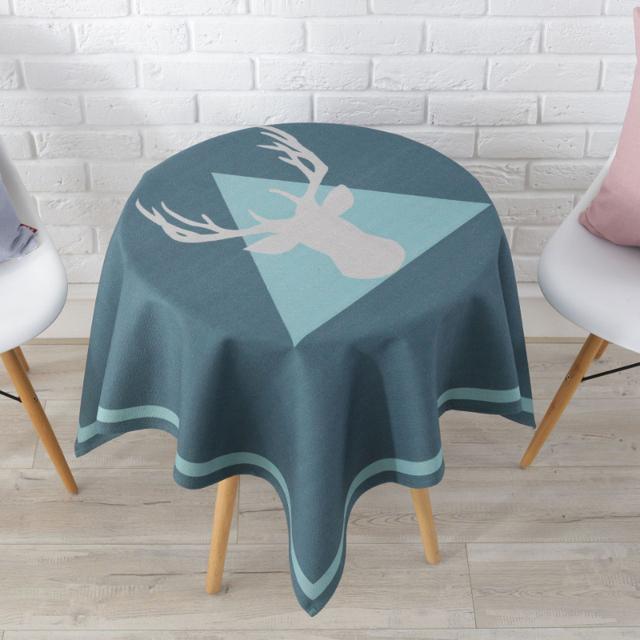 Nordic Deer Printing Decorative Fabric Cover Towel Living Room Balcony Fashion Small Tablecloth Dustproof Square Tablecloth
