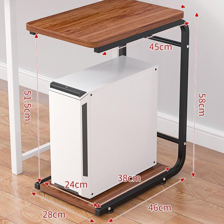 Rolling Desktop Computer Stand with Storage and Printer Shelf