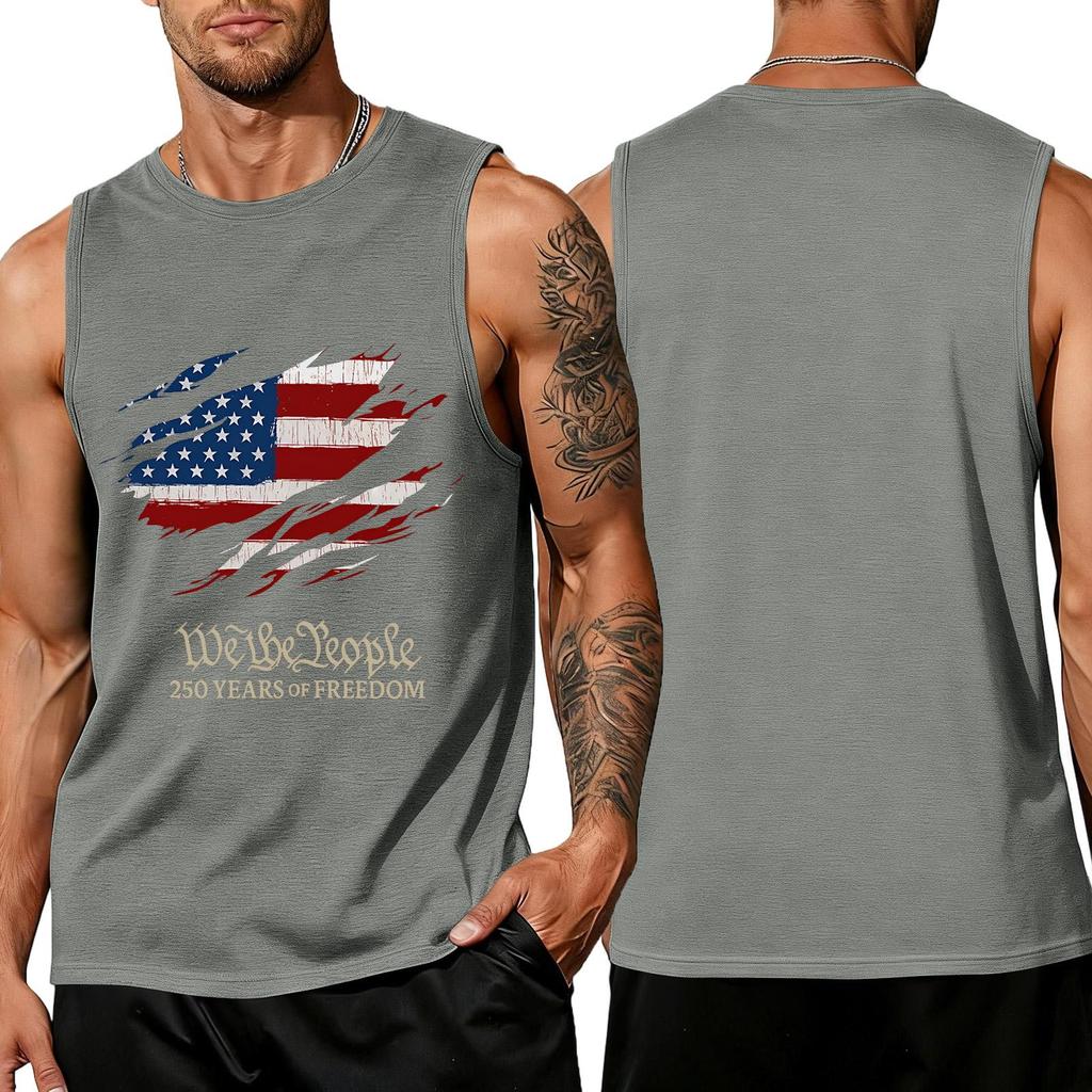 Men 4th Of Shirts USA Muscle Sleeveless Shirt Patriotic Tank Tops
