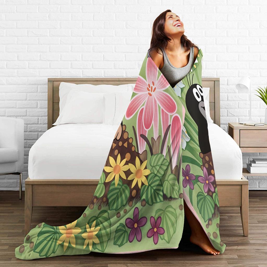 Czech Cartoon Krtek Mole Blanket Quality Warm Soft Bedding Throws Winter Plane Travel Home Decor Graphic Bedspread