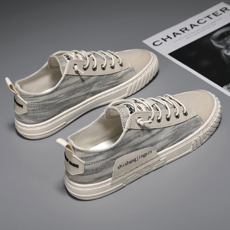 Plátěné pánské boty Podzimní trend Všestranné ležérní sportovní plátěnky Pánské prodyšné nazouvací trendy boty