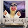 Funny Lipstick And Nail Polish Duck Print Tapestry Funny Animal Expression Wall Room Decoration Wallpaper Tapestry Beauty
