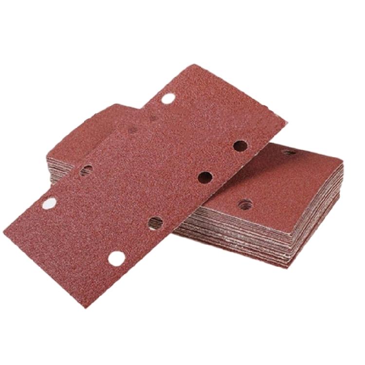 Multipurpose 185x93mm Flocking Sandpaper Sheets 8 Hole Design Anti Static Abrasives For DIYer Projects Smooth Finishing
