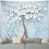 White Flowers Golden Tree Trunk Creative Decorative Tapestry Home Wall Living Room Office Decorative Tapestry