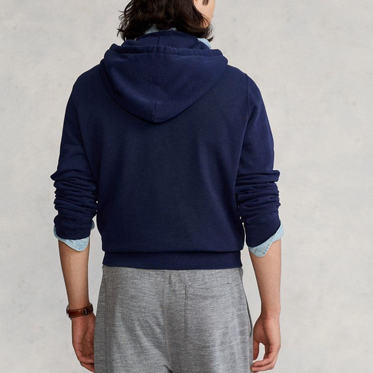 Polo Ralph Lauren FW22 Solid Color Hooded Pullover Long Sleeve Sweatshirt Men Sweatshirt Navy-Blue MNPOKNI16821638-410