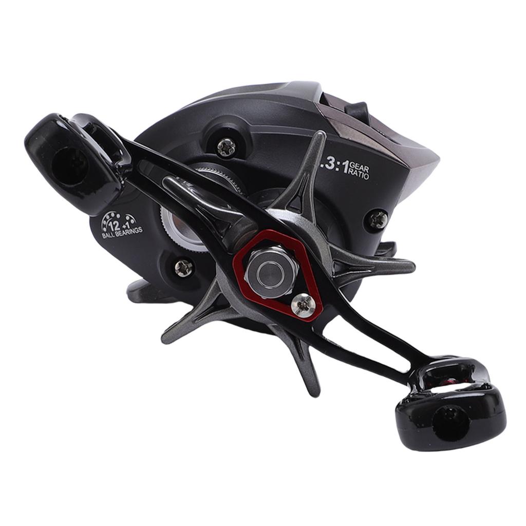 Baitcasting Reel with Magnetic Dual Braking System 6.3:1 Gear Ratio 8kg Drag Dual Line Cup Right Hand Fishing Reel for